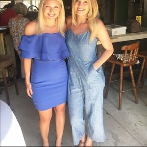 J. Crew cropped pantsuit chambray